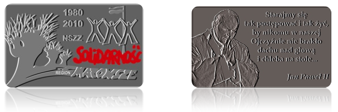 Pamitkowy medal wydany przez Region Mazowsze z okazji XXX – lecia „Solidarnoci”